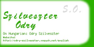 szilveszter odry business card